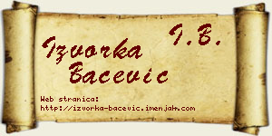 Izvorka Bačević vizit kartica